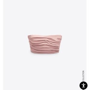 ZARA rose bustier crop top